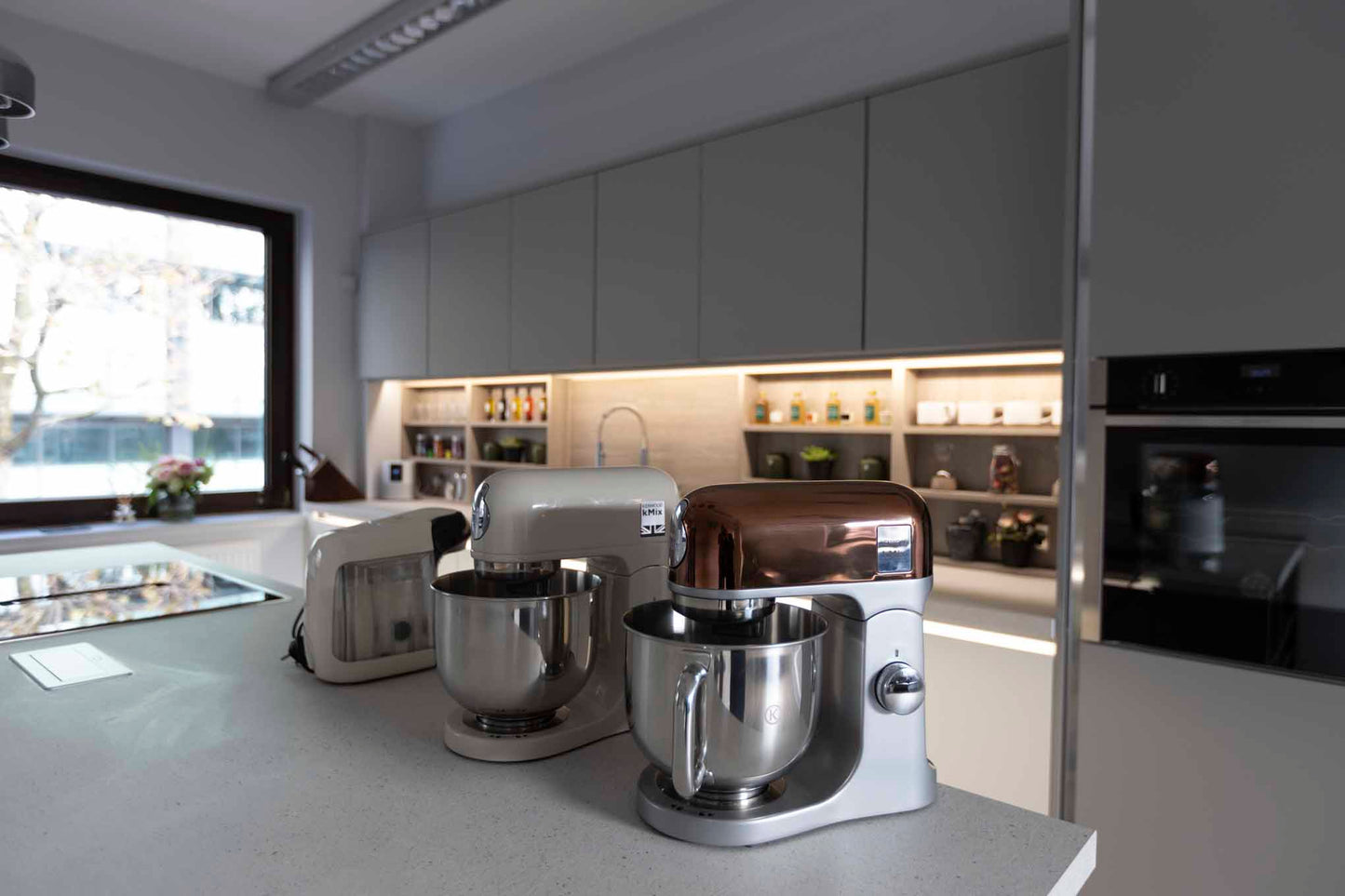 kitchen for photoshoot, mixers